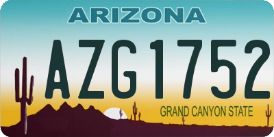 AZ license plate AZG1752