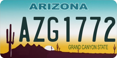 AZ license plate AZG1772