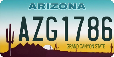 AZ license plate AZG1786