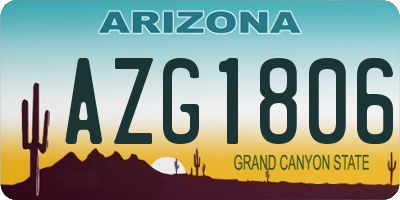 AZ license plate AZG1806