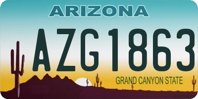 AZ license plate AZG1863