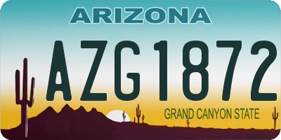 AZ license plate AZG1872