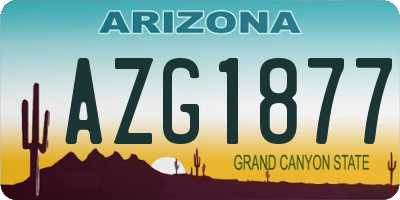 AZ license plate AZG1877