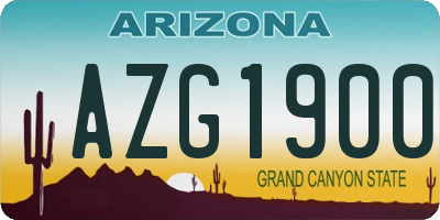 AZ license plate AZG1900