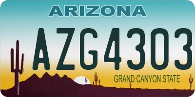 AZ license plate AZG4303