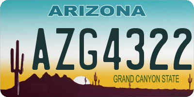 AZ license plate AZG4322