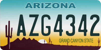 AZ license plate AZG4342
