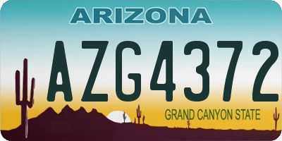 AZ license plate AZG4372