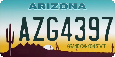 AZ license plate AZG4397