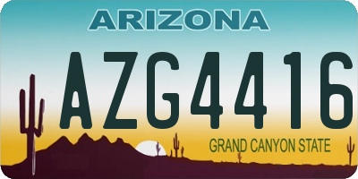 AZ license plate AZG4416