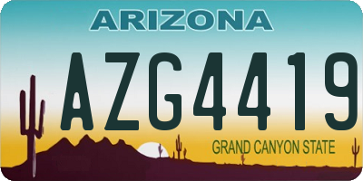 AZ license plate AZG4419