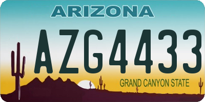 AZ license plate AZG4433