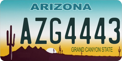 AZ license plate AZG4443