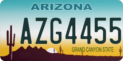 AZ license plate AZG4455
