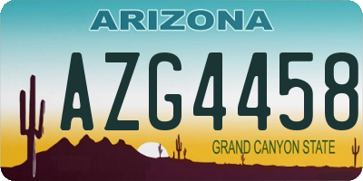 AZ license plate AZG4458
