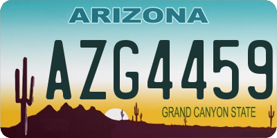 AZ license plate AZG4459