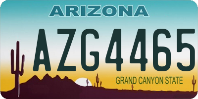 AZ license plate AZG4465