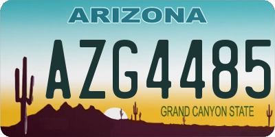 AZ license plate AZG4485