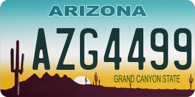 AZ license plate AZG4499
