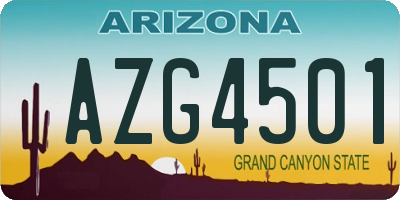 AZ license plate AZG4501
