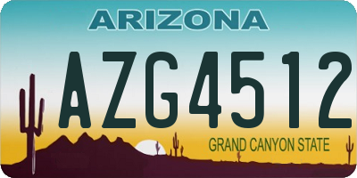 AZ license plate AZG4512
