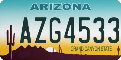 AZ license plate AZG4533