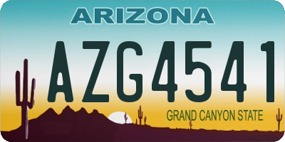 AZ license plate AZG4541