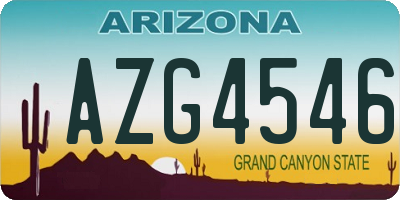 AZ license plate AZG4546