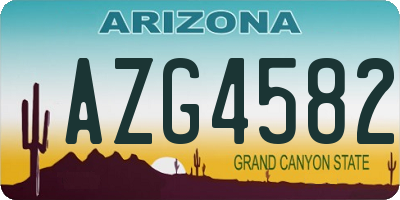 AZ license plate AZG4582