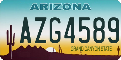 AZ license plate AZG4589