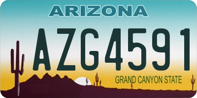 AZ license plate AZG4591