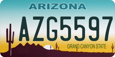 AZ license plate AZG5597