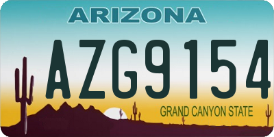 AZ license plate AZG9154