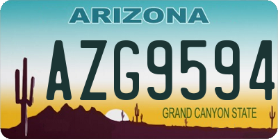 AZ license plate AZG9594