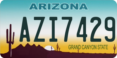 AZ license plate AZI7429