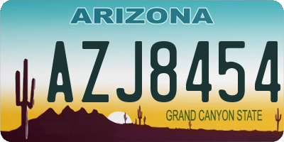 AZ license plate AZJ8454