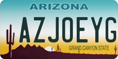 AZ license plate AZJOEYG