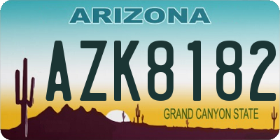 AZ license plate AZK8182