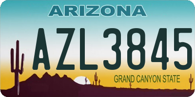 AZ license plate AZL3845