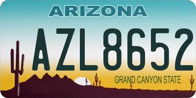 AZ license plate AZL8652