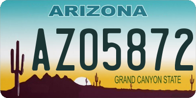 AZ license plate AZO5872