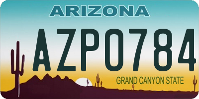 AZ license plate AZP0784