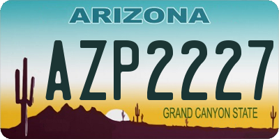 AZ license plate AZP2227