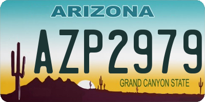 AZ license plate AZP2979