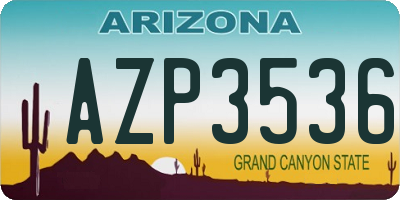 AZ license plate AZP3536