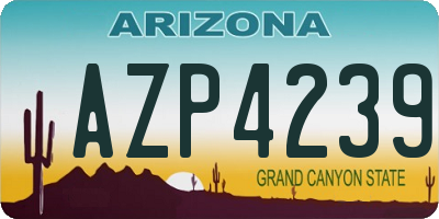 AZ license plate AZP4239