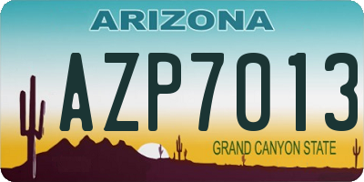 AZ license plate AZP7013