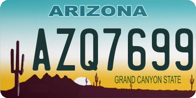 AZ license plate AZQ7699