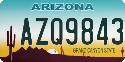 AZ license plate AZQ9843
