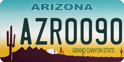 AZ license plate AZR0090